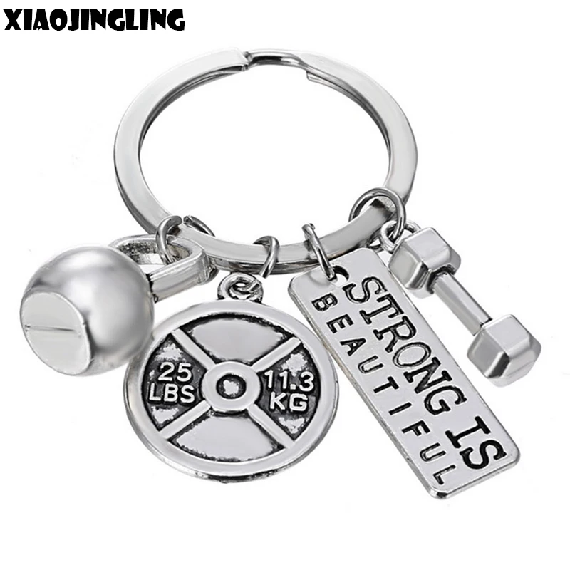 

XIAOJINGLING Fashion 3 Style Creative Keychain Personality Gym Keyring Jewelry For Women Men Key Chain Sport Punk Accessories