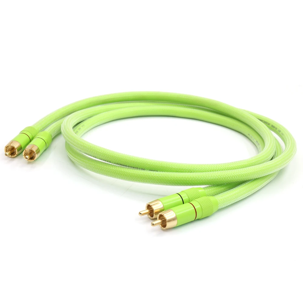 

Free shipping one pair Moonsaudio HiFi Audio cable Gold plated RCA plug A51 HI-END 6N OFC copper Interconnect cable