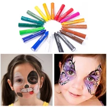 6/12/24 Цвет взрослых Грим для хеллоуина с рисунком из мультфильма Аниме Crayon безопасный кузов палка для вечеринки, дня рождения клоун макияж растворимые в воде детские Пастель