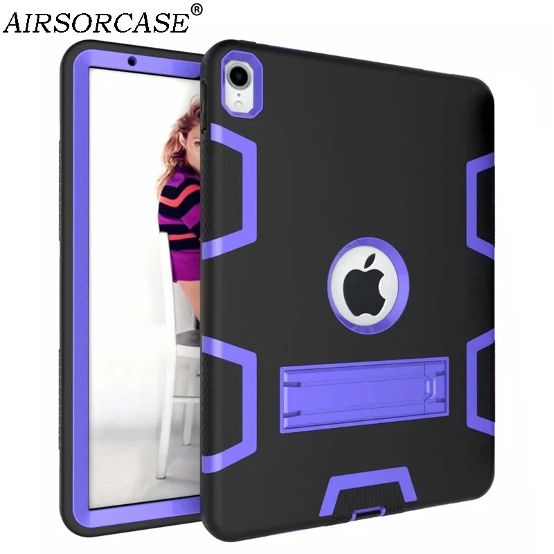 

11'' for Apple iPad Pro 11 Tablet Case Cover Color A Shockproof Protective Cover Hard PC & Silicone Hybrid Kickstand Back Cover