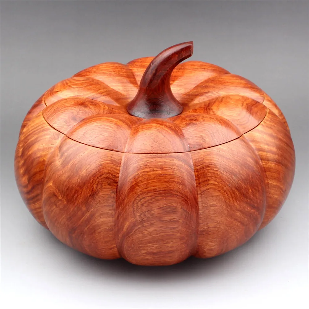 

Burma rosewood storage box, candy box, covered ashtray, pumpkin solid wood, mahogany wooden handicraft ornaments.