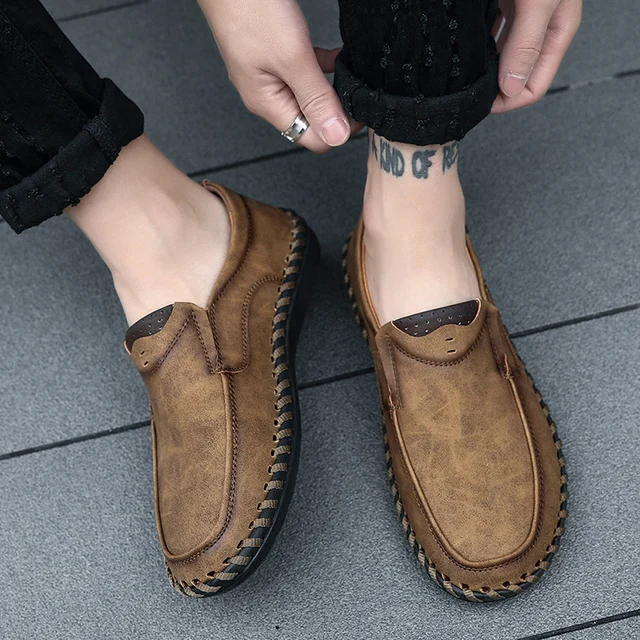JICHI 2019 New Comfortable Casual Shoes Loafers Men Shoes Quality Split ...