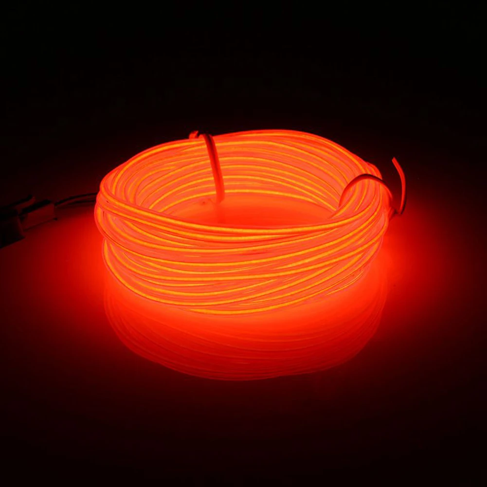 2 3 5 м водонепроницаемая светодиодная лента свет неоновый свет светящийся EL провод веревка трубка кабель+ контроллер батареи для украшения автомобиля Рождественская вечеринка - Испускаемый цвет: Red