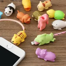 1pcs Cute Animals Usb Charger Cable Bite Protector for Iphone Andriod USB Cable Charger Protector