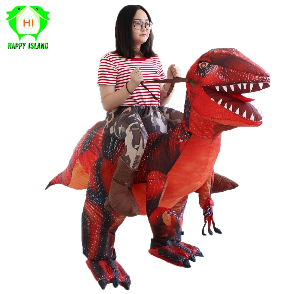 

New Style Adult Ride on Dinosaur T REX Inflatable Costumes Men Halloween Inflatable Costume Christmas Party Cosplay Costume