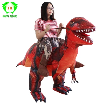 

New Style Adult Ride on Dinosaur T REX Inflatable Costumes Men Halloween Inflatable Costume Christmas Party Cosplay Costume
