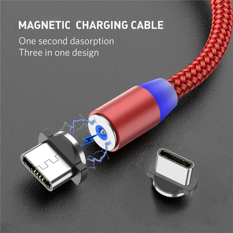 Magnetic USB Cable For Samsung Galaxy M30 A50 Sony Xperia 10 Plus XA2 XZ Redmi Note 7 Type C Magnet Charge QC 3.0 Fast Charger