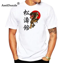 Новые Kanji Shotokan каратэ футболки мужские хлопковые летние стильные футболки с коротким рукавом с принтом тигра