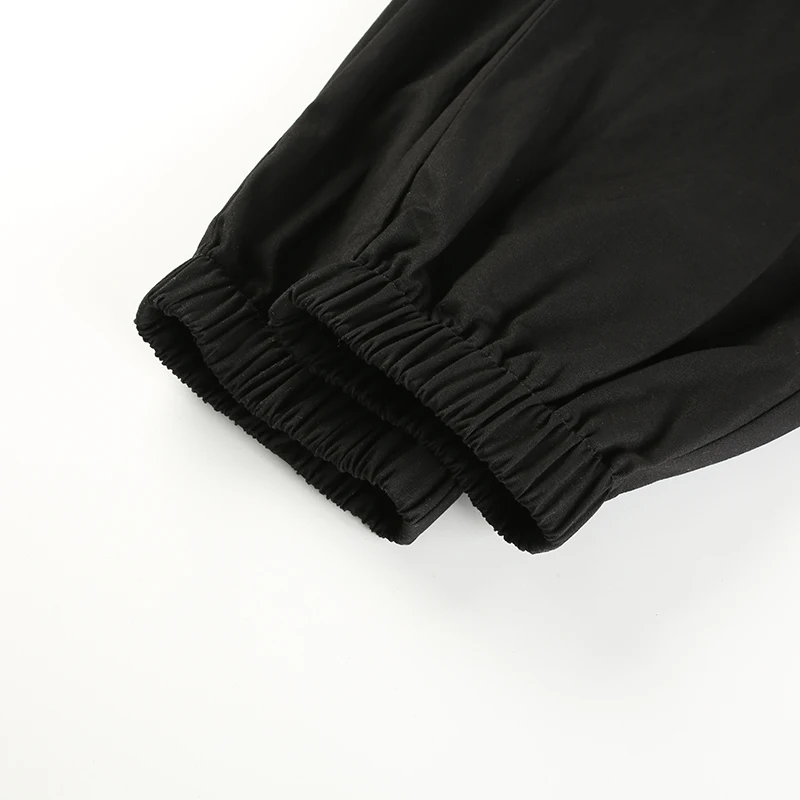 Rockmore однотонные черные брюки карго женские брюки с высокой талией брюки с карманами хлопок Полная длина уличная одежда с поясом зимние брюки Harajuku