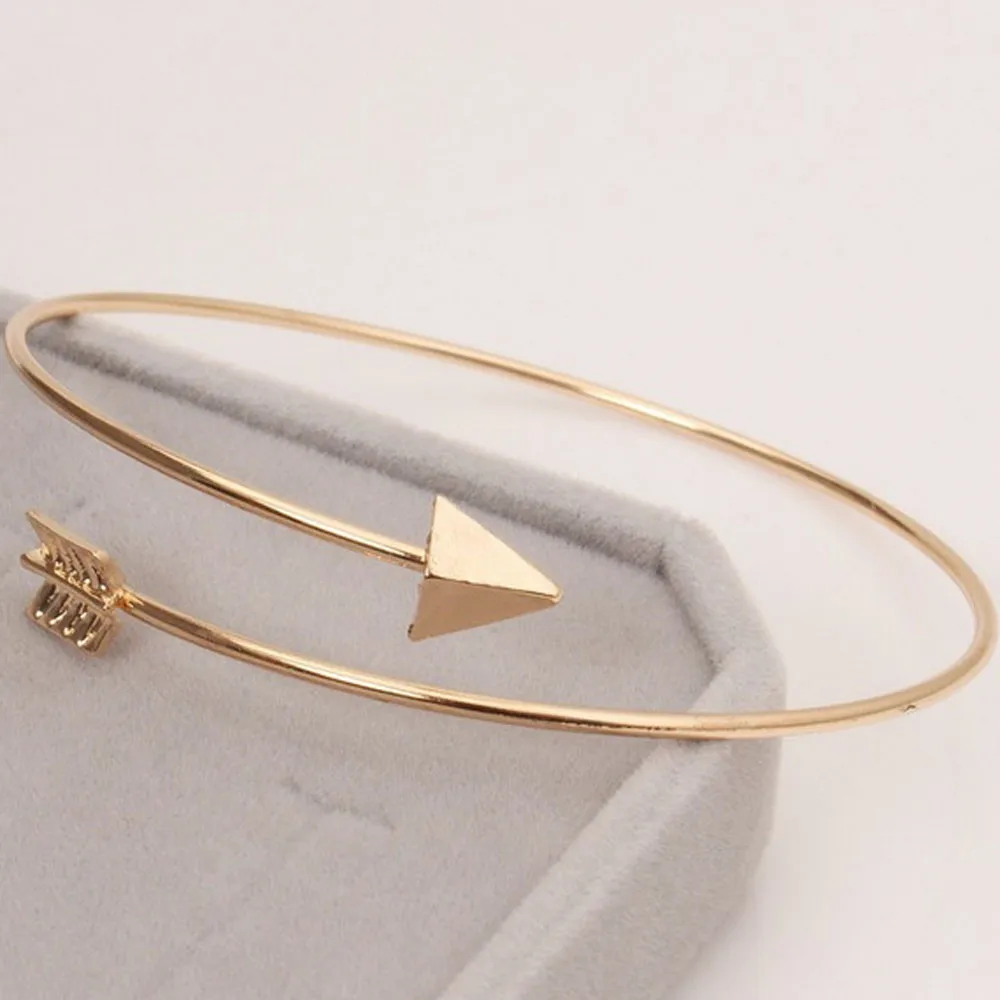 

New Gothic Punk Women Ladies Arrow Bangle Cuff Bracelets Jewelry Open Adjustable Arrow Bracelet Bangles bijoux femme