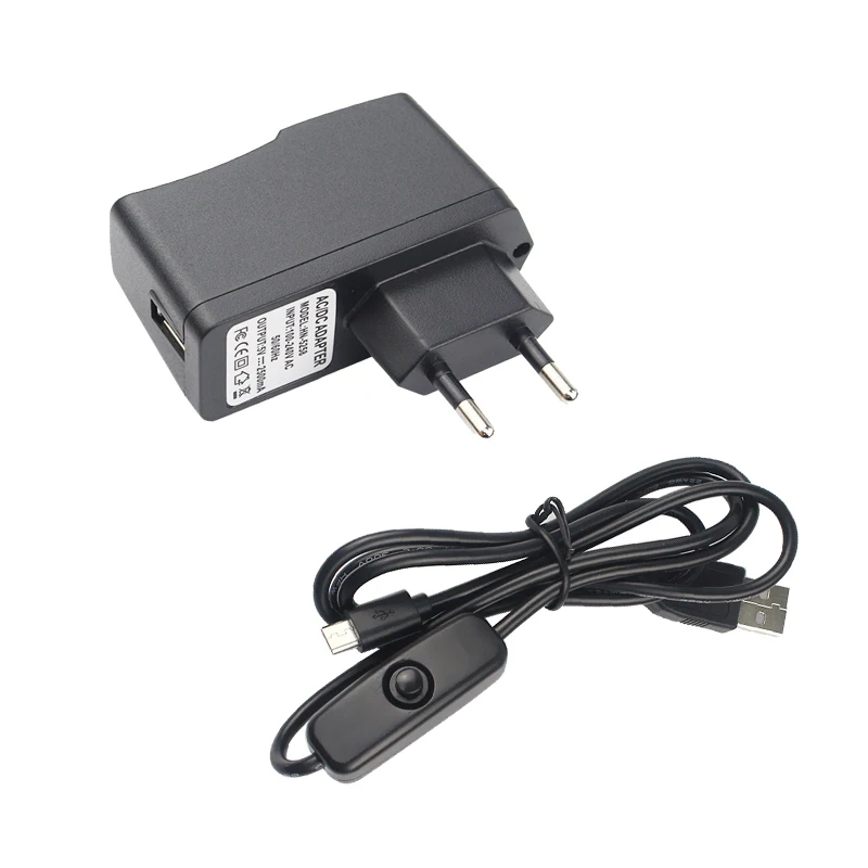 

For Raspberry Pi 3 AC Power Supply 5V 2.5A USB Charger Adapter/ ON Off Switch Micro USB Cable for Raspberry Pi 3 Model B B+ Plus