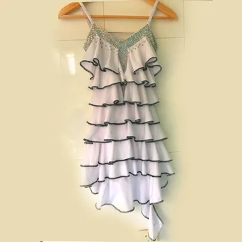 

New Latin dance costume sexy senior spandex diamond coake latin dance dress for women latin dance competition dresses S-4XL