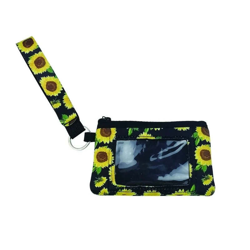 

Wholesale Women Sunflower PVC Wallet Coin Case, Cow And Leopard Design Wristlet Case DOMIL-1091240