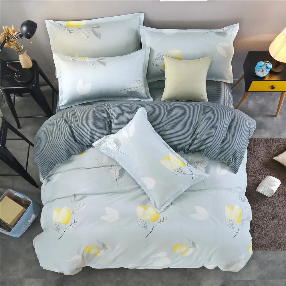 Waliicorners Nordic simplicity style geonetric pattern Duvet Cover sheets Bedding Set King queen full twin size Cute Girls bedclothes 4 378A0415
