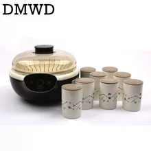 DMWD Бытовая Автоматическая электрическая Йогуртница микрокомпьютер синхронизации Leben кислота natto ферментная машина керамика 8 чашек ЕС США