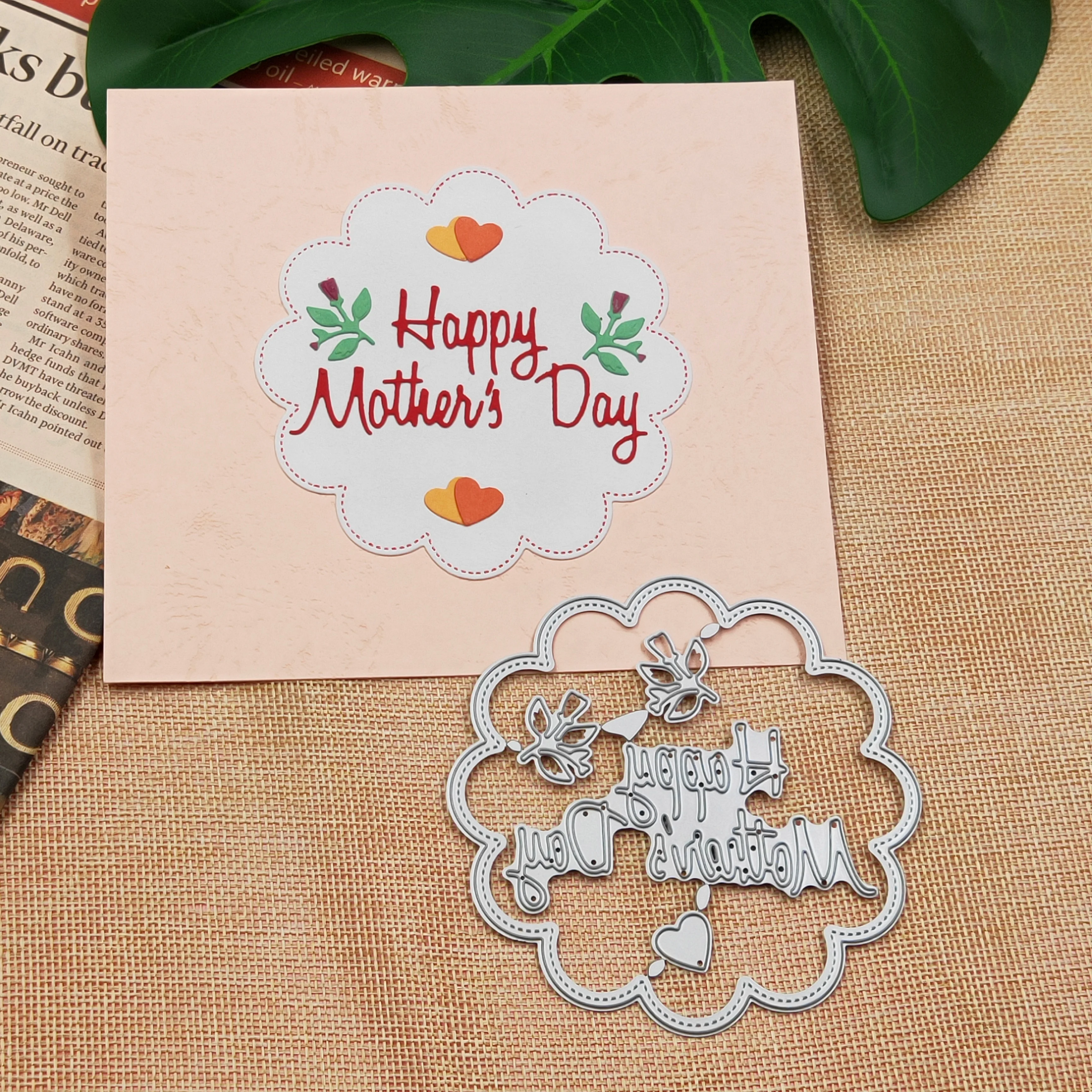 

Mother's day metal cutting scrapbook, mother's day happy embossed cutting die used for greeting card, gift card decoration