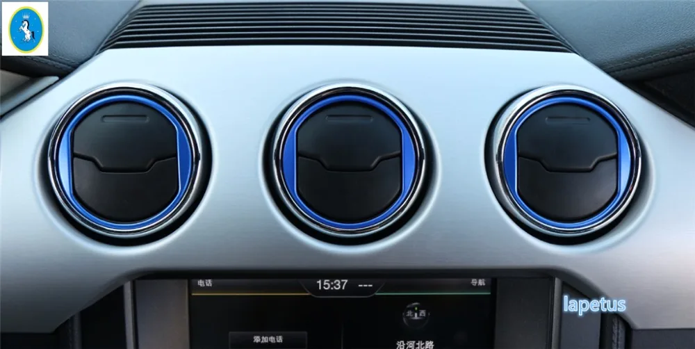 Lapetus автомобильный Стайлинг, центральное управление, вентиляционное отверстие на выходе, Формовочная отделка, 3 цвета, аксессуары для Ford Mustang