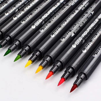 

80 Colors Art and Graphic Drawing Manga Water Based Pigment Ink Twin Tip Brush&Fine Tip Sketch Marker Pen Aquarelle Brush Pen
