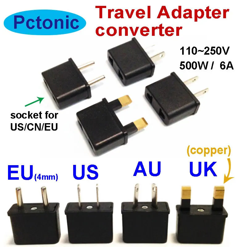 

small travel Power plug Converter Electrical AC Wall outlet US/EU to USA AU CN UK China Europe Australia British charger adapter