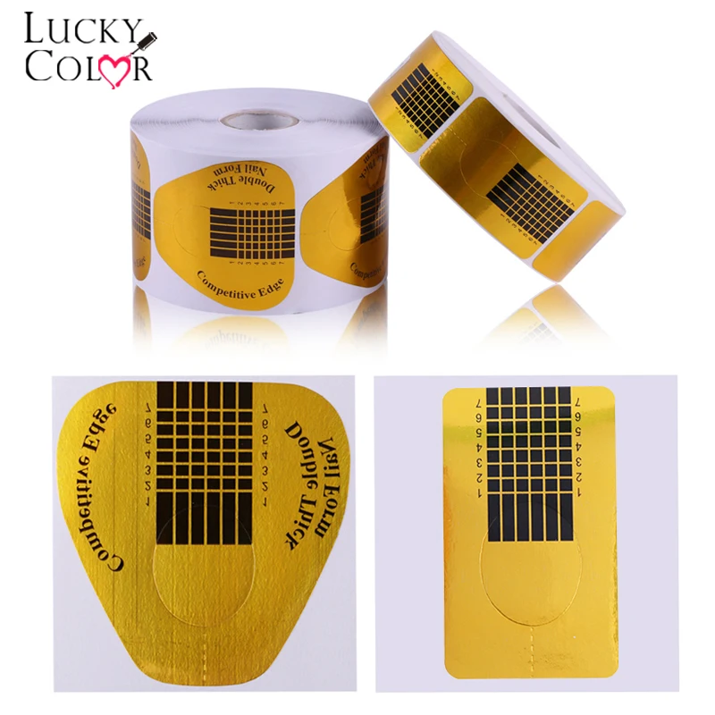 

Nail Form Tips For Gel Extension Glue Sticker Nail Art Acrylic Tip UV Gel Nail Paper Tray Practical DIY Manicure Tool 500pcs