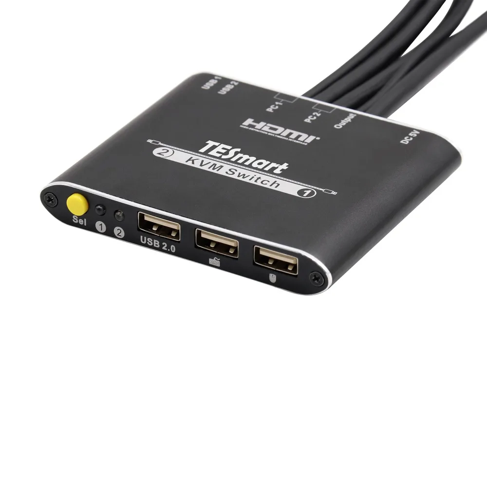 TESmart Новый высокое качество 2 порты и разъёмы USB HDMI Кабельный коммутатор kvm с дополнительной USB 2,0 Поддержка 4 к * (3840x2160)