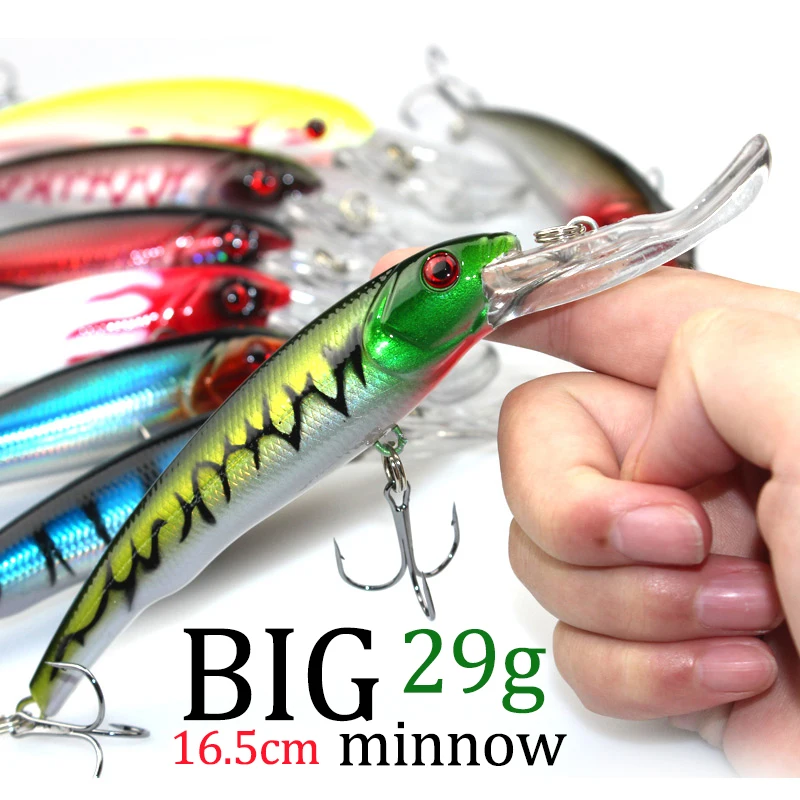 3D Eyes Plastic Crank Bait Swimbait 30g 16.5cm Minnow Fishing Lures Japan Deepswim Saltwater Hard Bait Sinking Wobbler #E3