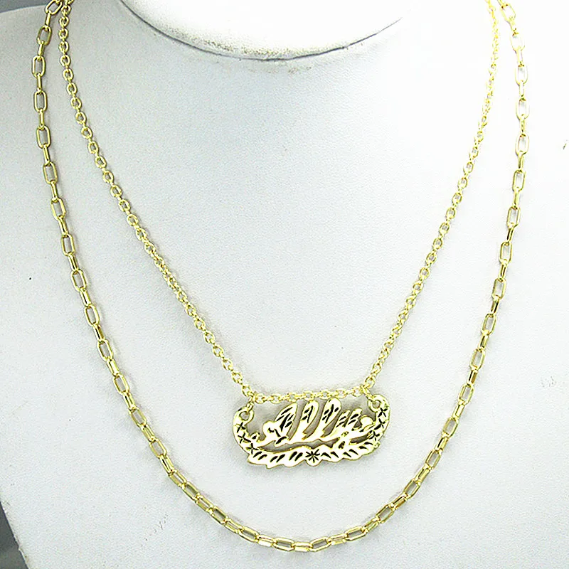 

2018 new A Star is Born Necklace ALLY Pendant Golden Double Necklace lady gaga Necklace