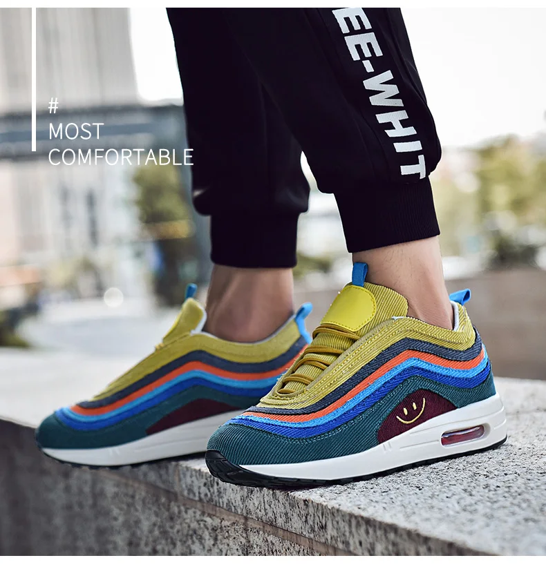 Мужская обувь для бега, новинка, радужные цвета, обувь Balenciaca Max and Air 97, Flyknit носок, кроссовки унисекс, кроссовки, Сникеры