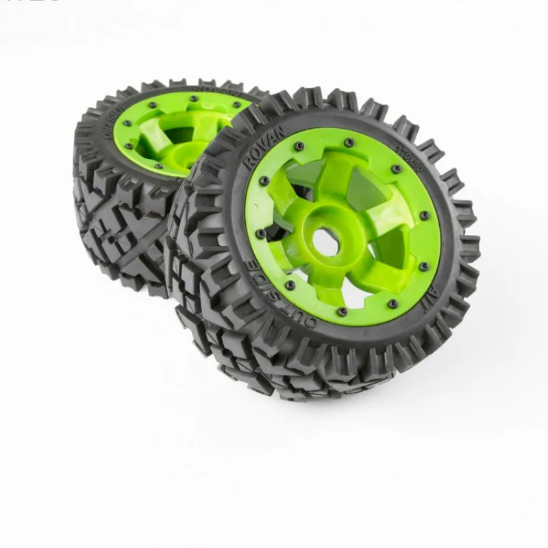 

Rear Terrian Tyres Set with Nylon Wheel Hub for 1/5 HPI Rovan King Motor BAJA 5B rc car parts