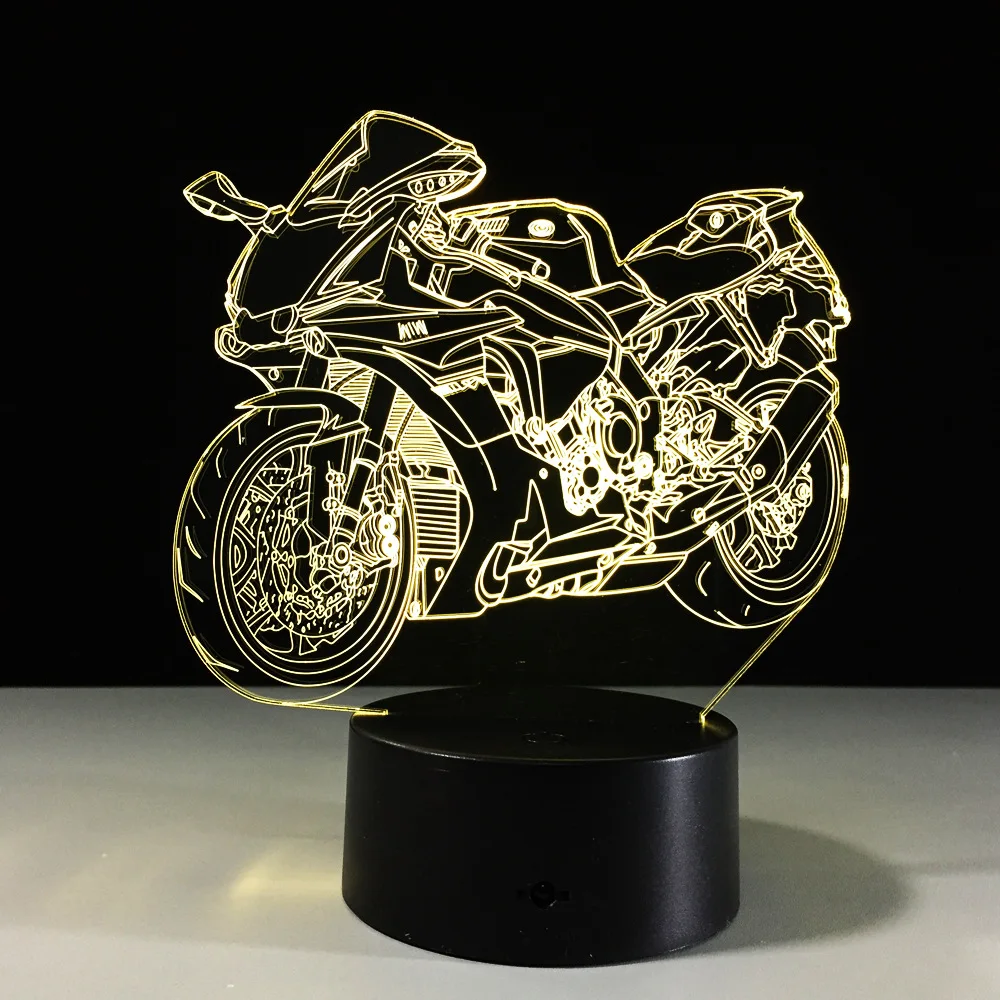 e Piece 3D Disegno Moto Luci di Notte di Figura Home Decor Colore Cambiando illuminazione da tavolo Lampada Atmosfera Con Caricatore USB regalo in e