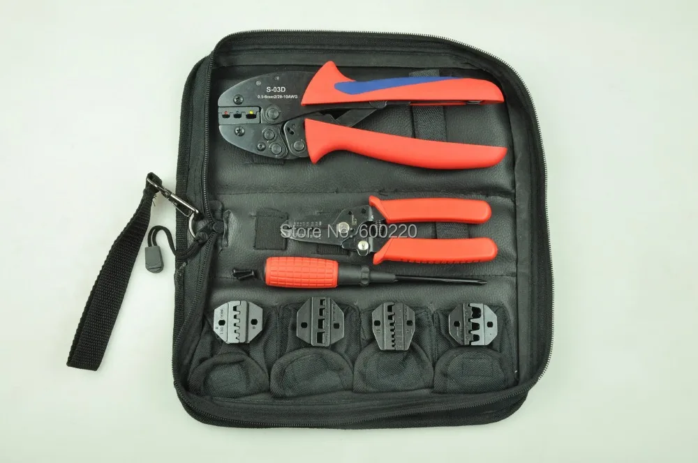 

Terminal Crimping Tool Set with wire stripper&cutter,screwdriver and replaceable 4pcs die sets,crimping tool kit