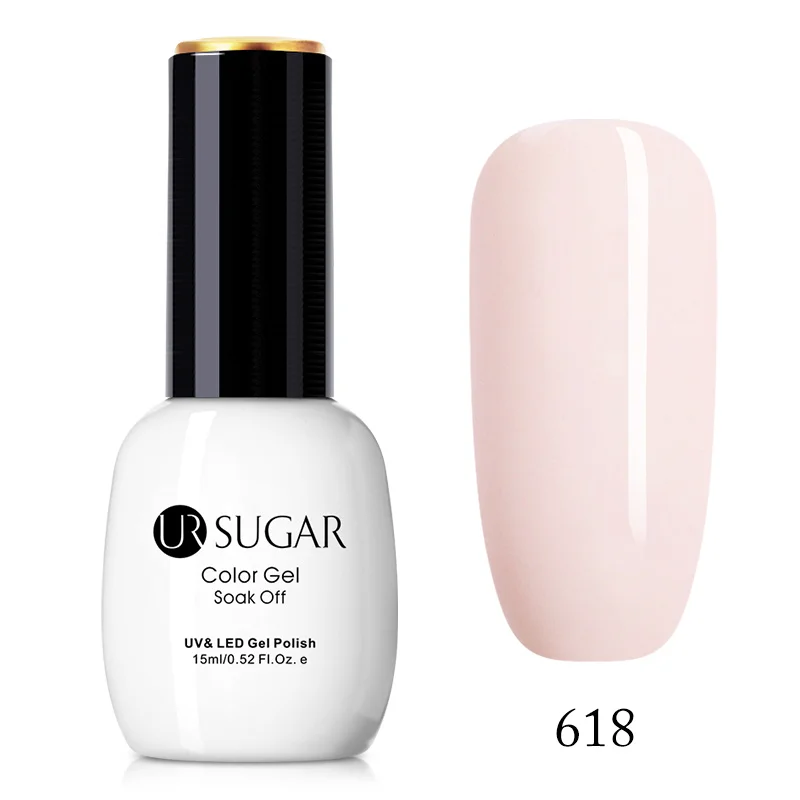 Ur Sugar 15 мл чистый лак для ногтей Цветной Гель-лак для ногтей розовый блеск долговечный замачиваемый УФ светодиодный Гель-лак для нейл-арта Гель-лак - Цвет: 618