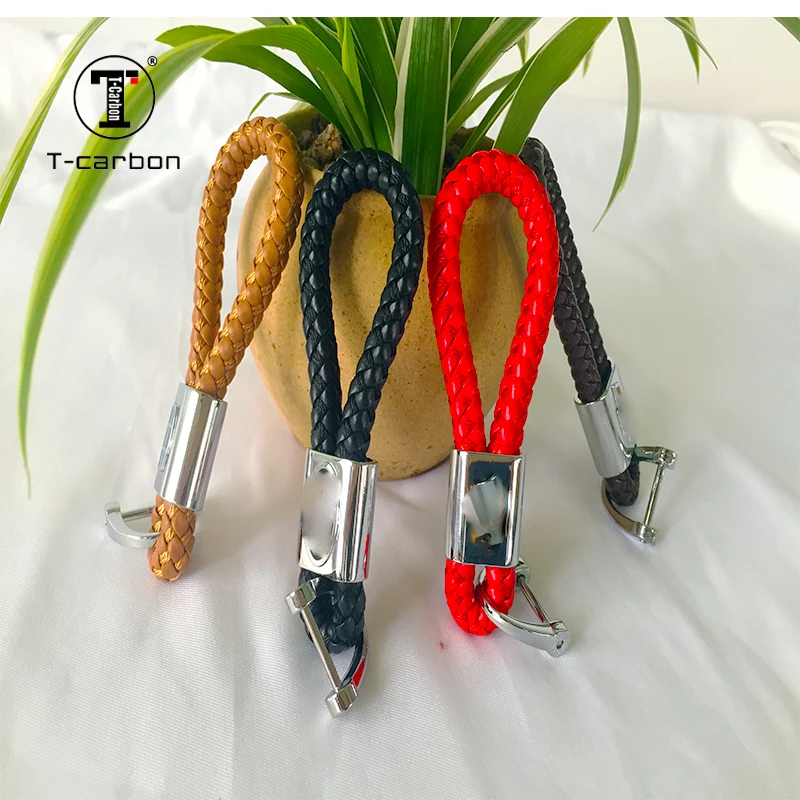

For JEEP 3D Logo Business Keychain Braided Genuine Leather Zinc Alloy Car Key Ring Auto Accessories