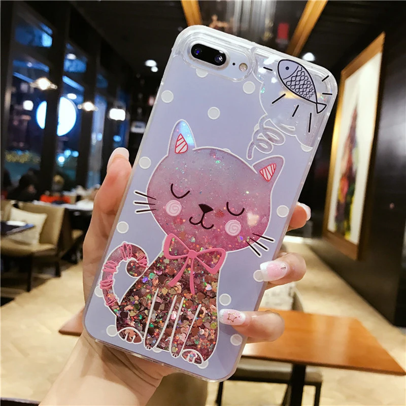 

Einfho for iPhone 7 7 Plus Case Soft Silicone TPU Liquid Quicksand Glitter Cover Coque for Funda iPhone x 8 7 Plus 6 6S 5S 5 SE