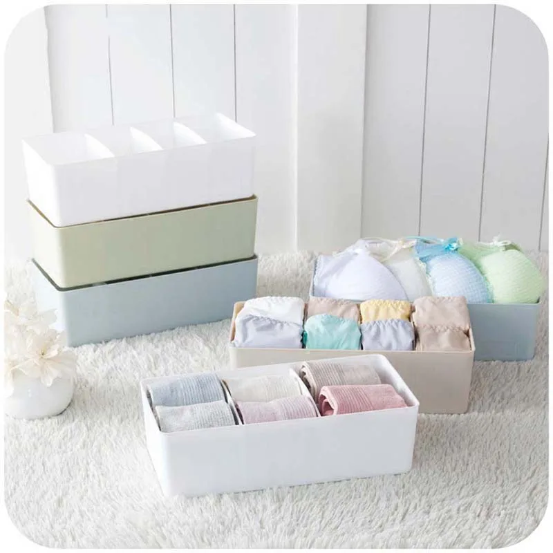 

Hoomall Plastic Panties Socks Storage Box Separate Combination Drawer Container Classification Underwear Makeup Storage Box