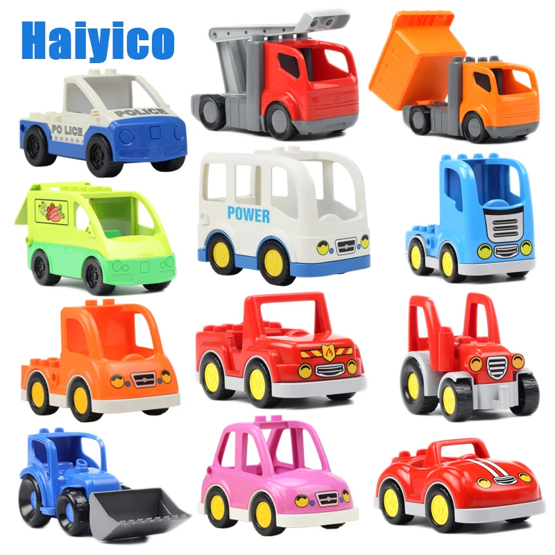 Véhicule gros blocs de construction camions accessoires compatible Duplos voiture modèle Ambulance Bulldozer éducation jouets pour enfants cadeau