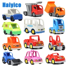 Veículo grande blocos de construção caminhões acessórios tijolos compatíveis modelo do carro ambulância bulldozer educação brinquedos para crianças presente