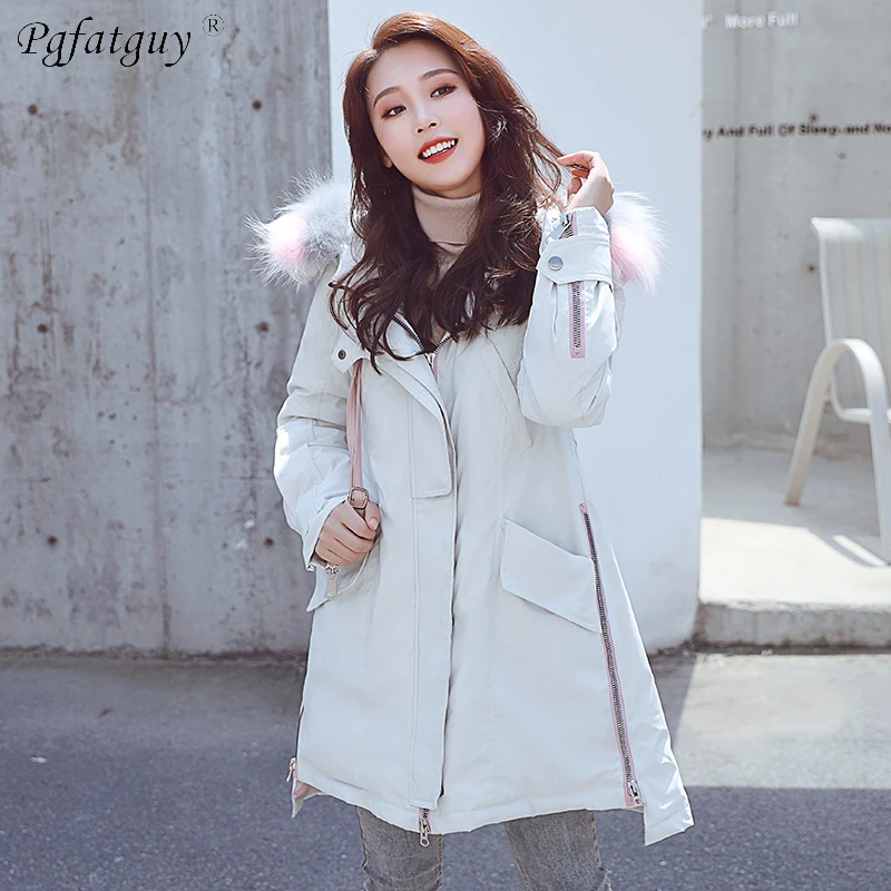 Vers Le Usure Dame Vestes Épaisse blanc 2018 D'hiver Manteau Faux Parkas Fourrure rose Veste Vêtements Nouveau Femme Neige Bas De Femmes gris Noir IXXUSwZ7