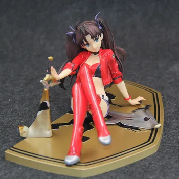 

11cm Sexy New Arrival Fate/Stay Night Tohsaka Rin Red Racing Ver Model PVC Japan Anime Action Figure Decoration Doll Brinquedos