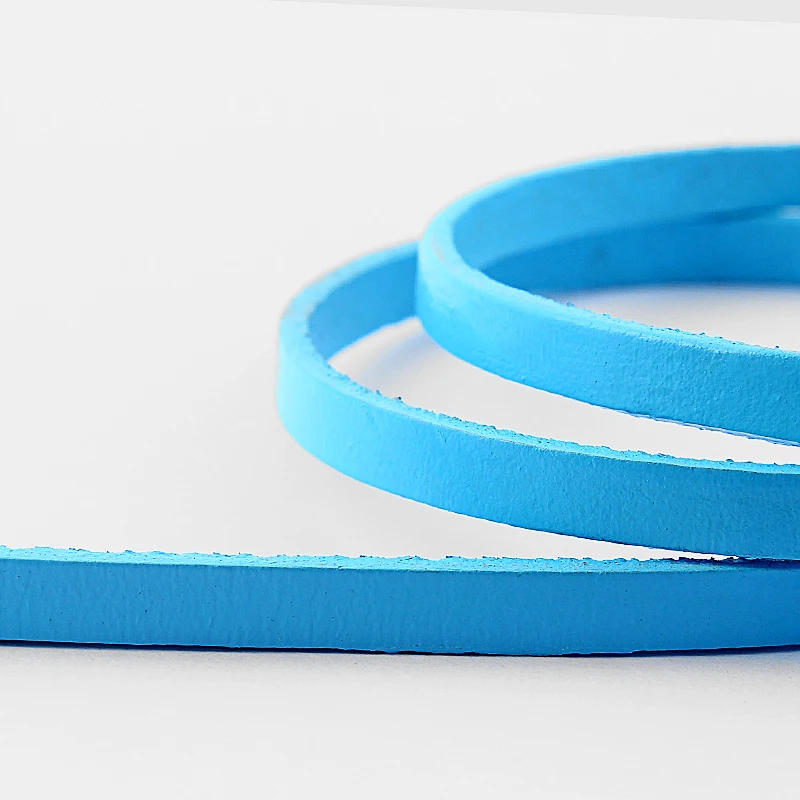 2meter 5x2mm Brown/Blue Flat Genuine Leather Cords 5mm Cord For Bracelet Necklace Jewelry Findings | Украшения и аксессуары
