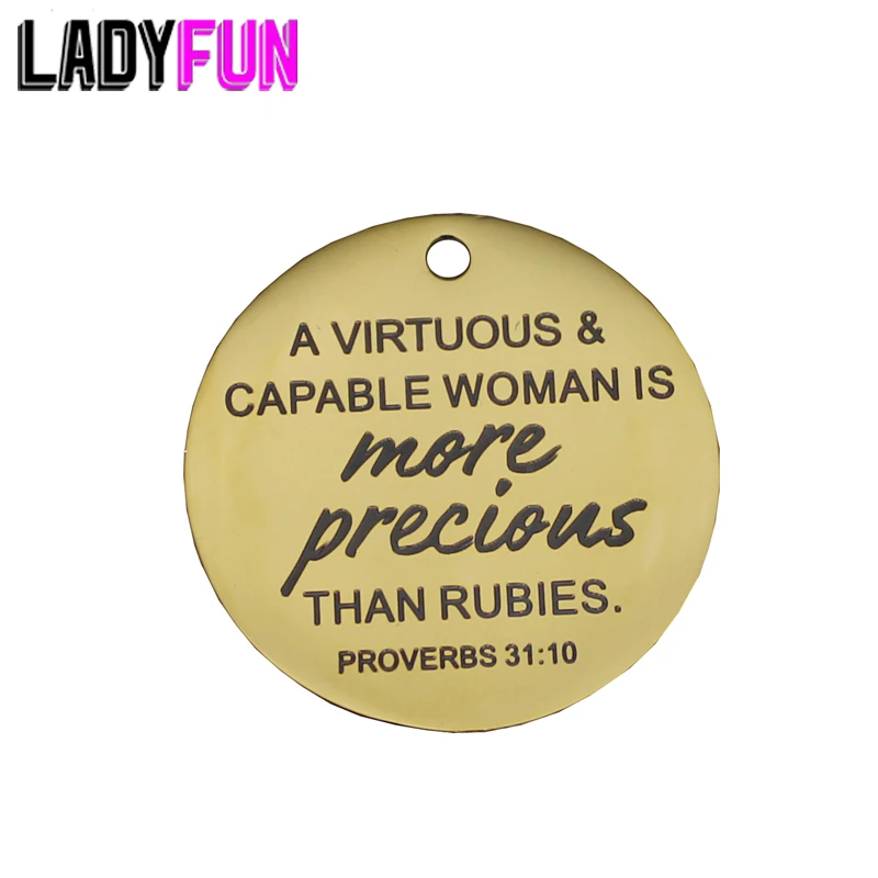 

Ladyfun More Precious Stainless Steel Charms-A Virtuous & Capable Woman is More Precious Than Rubies Charm for jewelry making