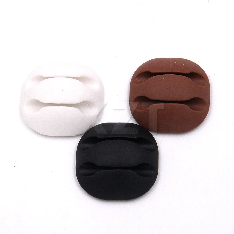 

4pcs/lot hot sale 2 ports Cable Clip Desk Tidy Wire Lead USB Charger Holder Mouse Cable Cord Organizer