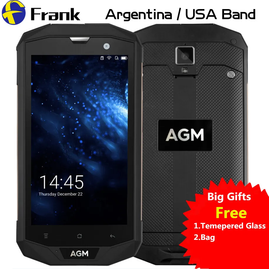 Argentina/USA Band телефон AGM A8 IP68 водонепроницаемый телефон Android 7 четырехъядерный 3 ГБ ОЗУ 32 Гб ПЗУ 4G LTE B2/B4/B5/B7/B12/b17смартфон