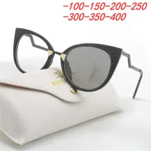 Роскошные переход Защита от солнца фотохромные готовой близорукость очки UV400 жемчуг цветок женские модные солнцезащитные очки cat для женщин очки с диоптриями рамка FML