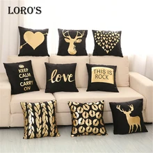 Black Gold Deer Love Lips Printing Pillowcase Cover Soft Velvet Comfortable Pillow Personality Office Bedroom Home