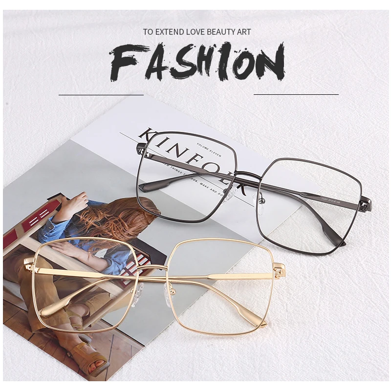 QPeClou винтажные квадратные очки, оправа для женщин, брендовая дизайнерская большая оправа для очков, женские прозрачные линзы, очки унисекс