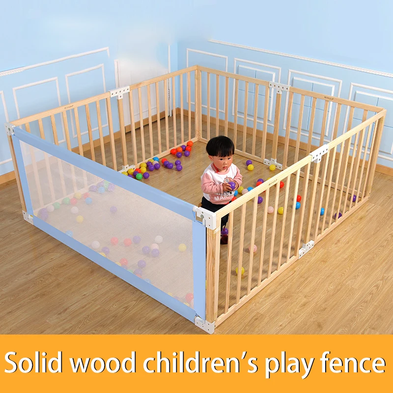 

Indoor Playground Safety Fence Children's Game Fence Folding Baby Crawl Playpens Activity Play Yards Baby Wood Safety Fence