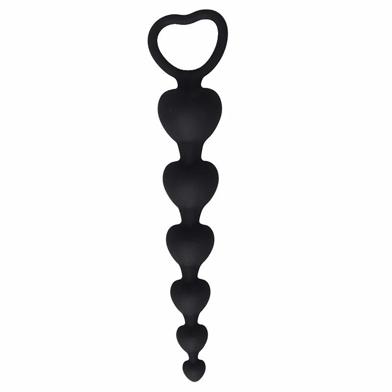 Zerosky Heart Shape Anal Plug Bead Toys Big Anal Balls Silicone G-Spot Stimulating Butt Plugs Adult Sex Toys Anal Beads Plug 2