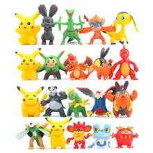 Mini Pikachu PVC Action Figure Toys Anime Pocket Monster figurine Doll Model Puppets For Gift 100pcs/lot Free Shipping