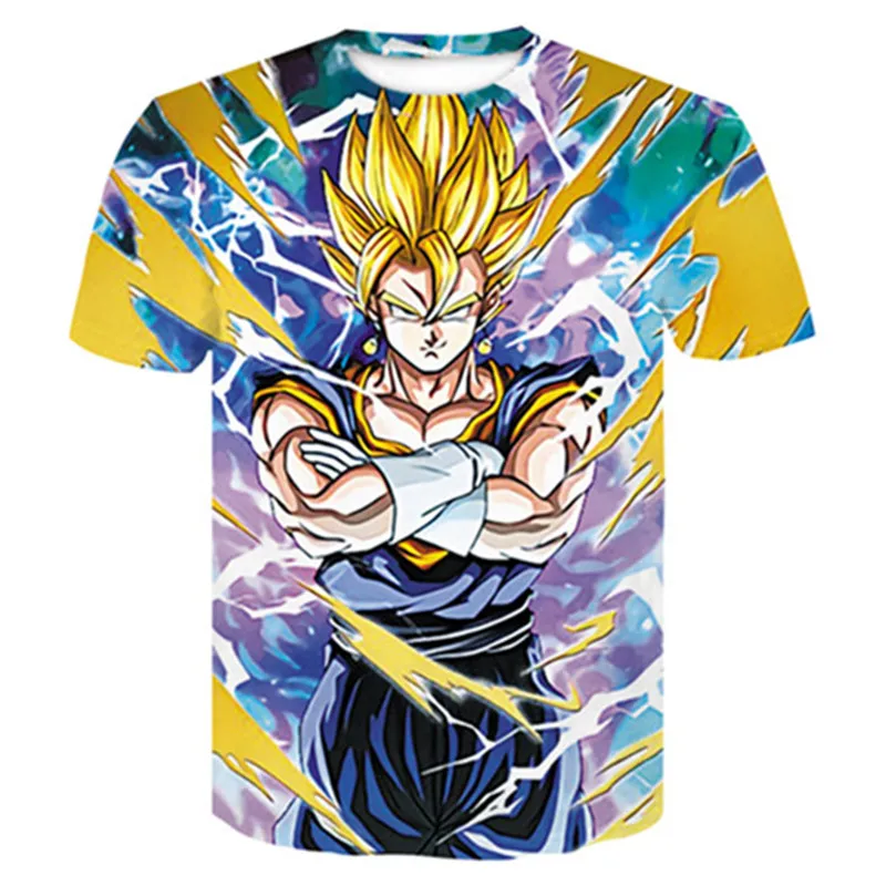 PLstar Космос Dragon Ball Z 3D футболки детская одежда 2019 Супер Саян Гоку Вегета Печатный мультфильм летняя футболка Топ Детские футболки